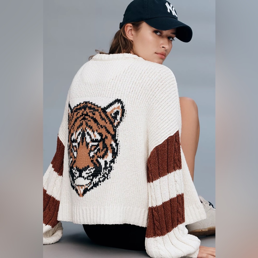 Anthropologie Pilcro Cable-Knit Icon Zip-Up Sweater